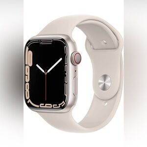 Apple Smartwatch with Starlight color Case and Cream Band